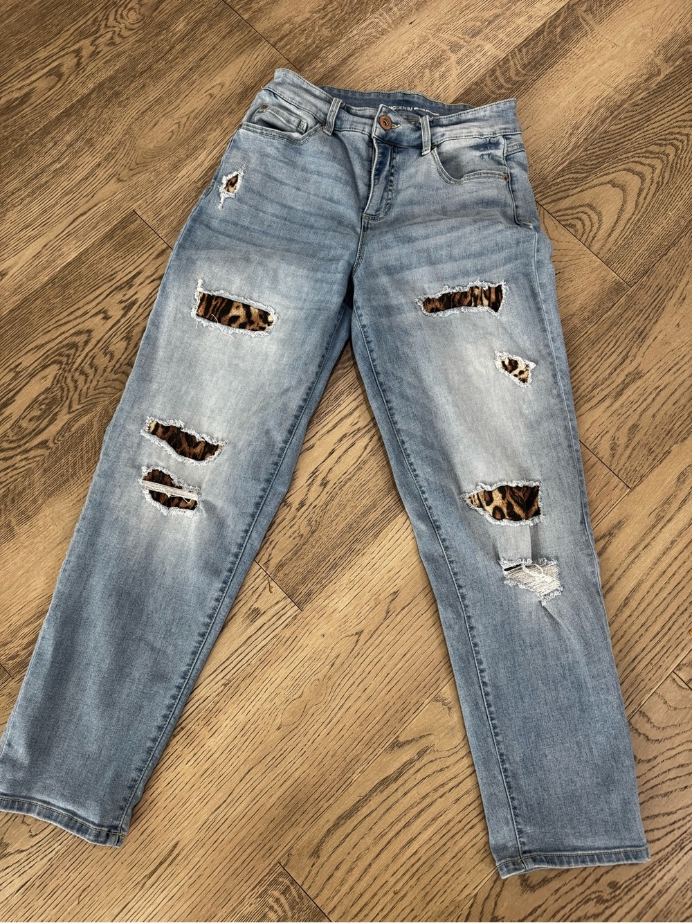INC Jeans with Leopard Patches